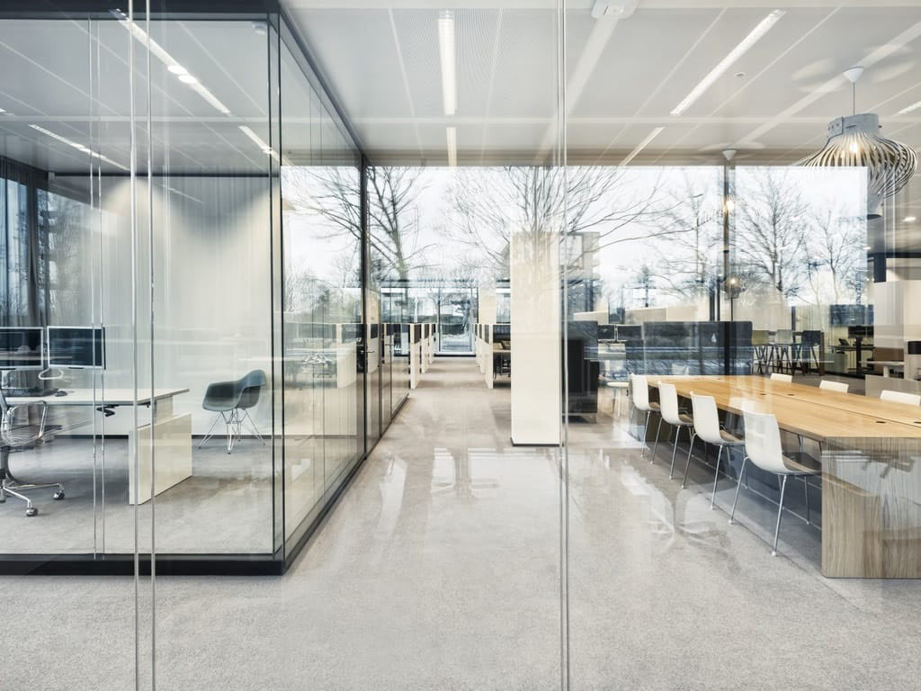 Glaswand Panorama Doppelverglasung Büro Blick